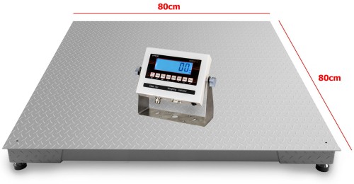 Waga platformowa 80x80 cm, 300 kg, z legalizacją precyzyjne ważenie towarów w magazynie.
