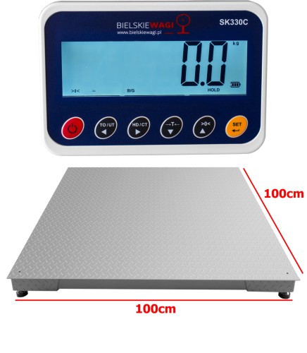 Waga platformowa 3T 100x100 cm – solidna konstrukcja i precyzyjny pomiar do 3000 kg