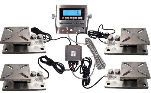 Waga pod zbiornik 15t ze stali nierdzewnej – zestaw 4 czujników tensometrycznych